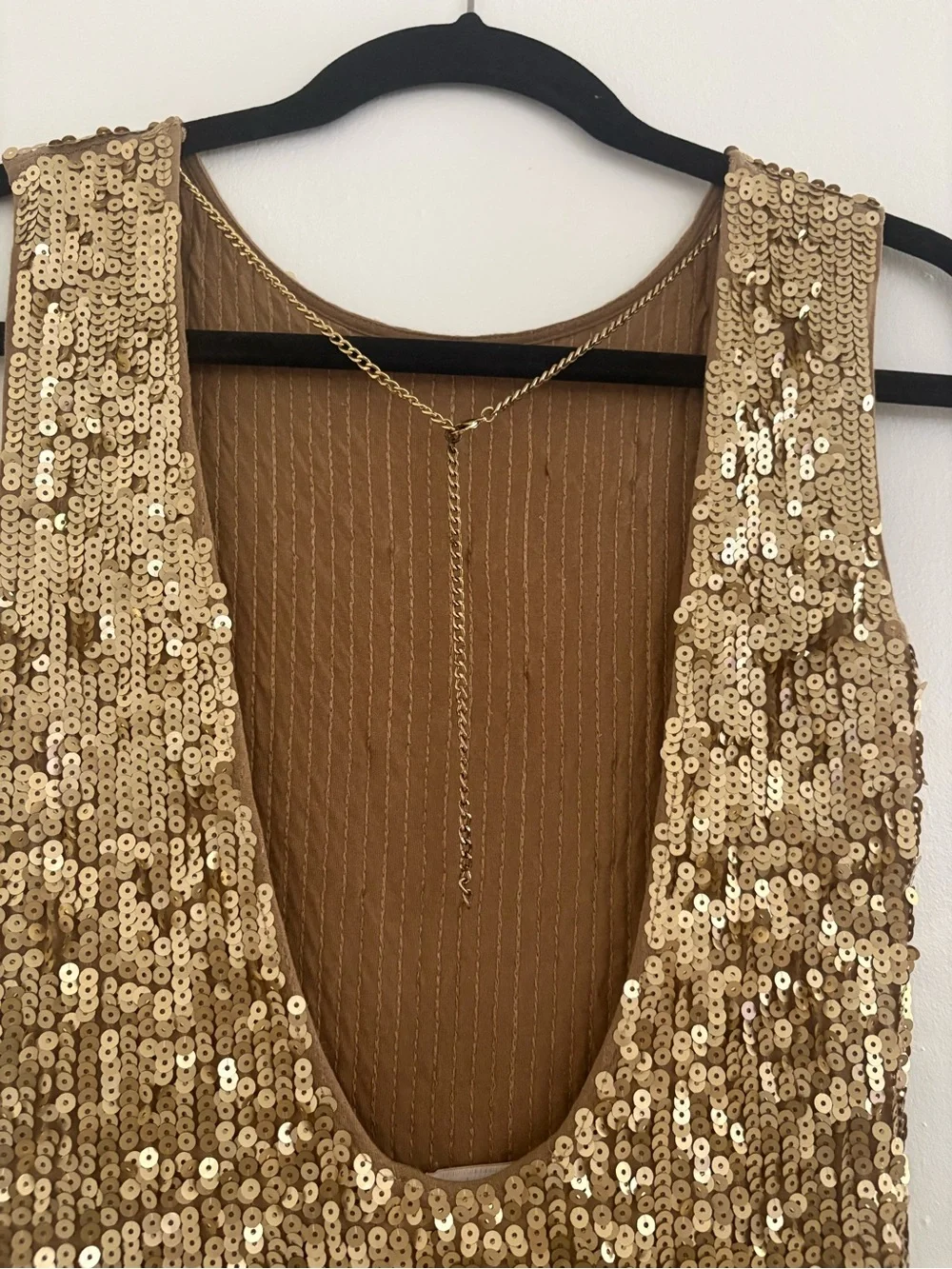 Michael Kors Gold Sequin Mini Sheath Dress
